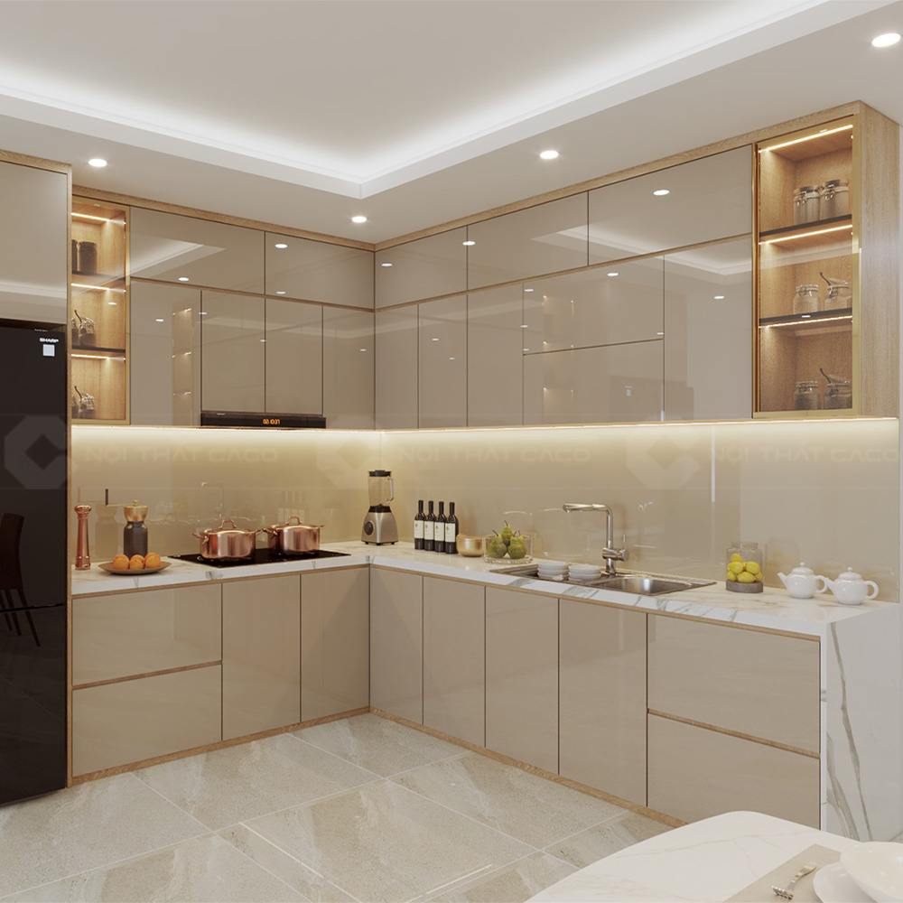 mẫu tủ bếp nhựa đẹp 2026